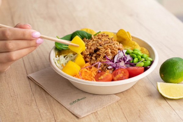 Bowl of colourful food